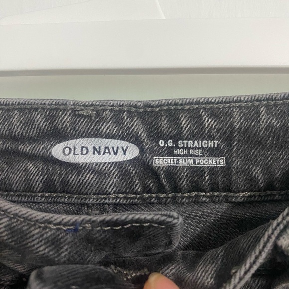 Old Navy High Rise straight leg acid wash black jeans size 14 - Picture 4 of 7